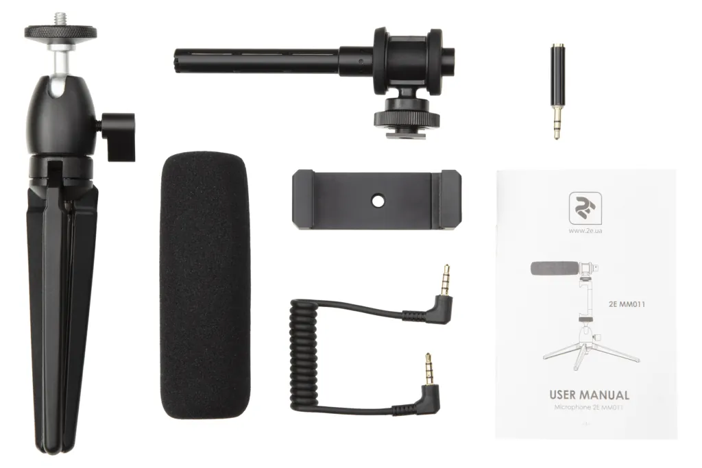 Мікрофон з триподом для мобільних пристроїв 2Е AU-CM10S Vlog KIT, 3.5mm