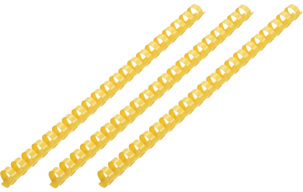 Plastic combs for the binder 10mm yellow 100pcs