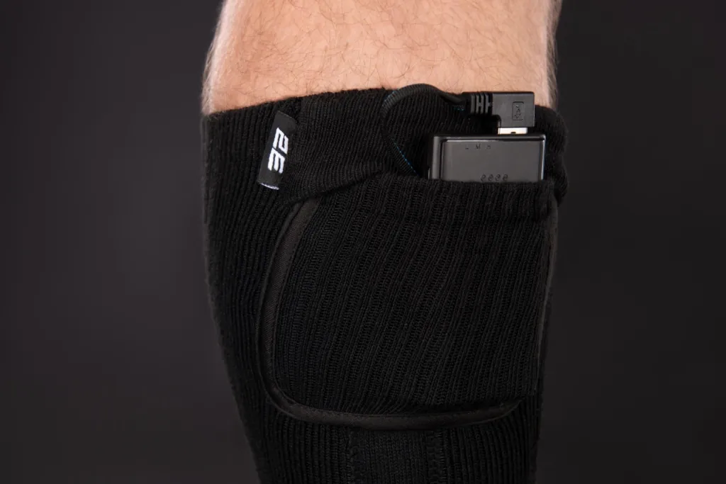 2E Tactical Heated Socks Race Black with Remote Control, Size S