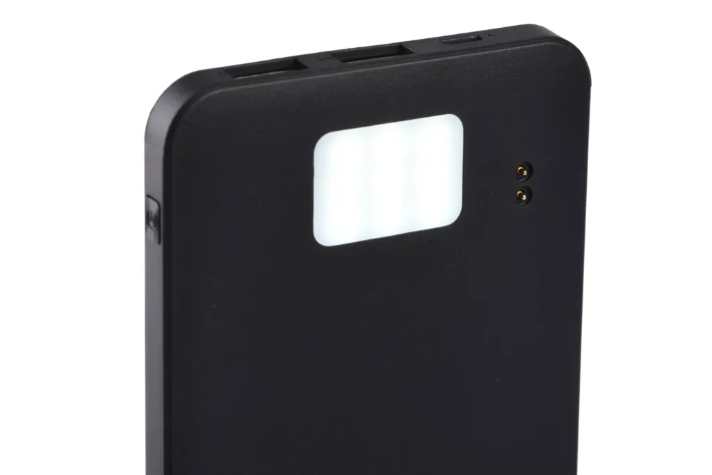 2E Акумулятор портативний літій-іонний Power Bank Solar 8000мА·год, вбудований LED-ліхтар, чорний