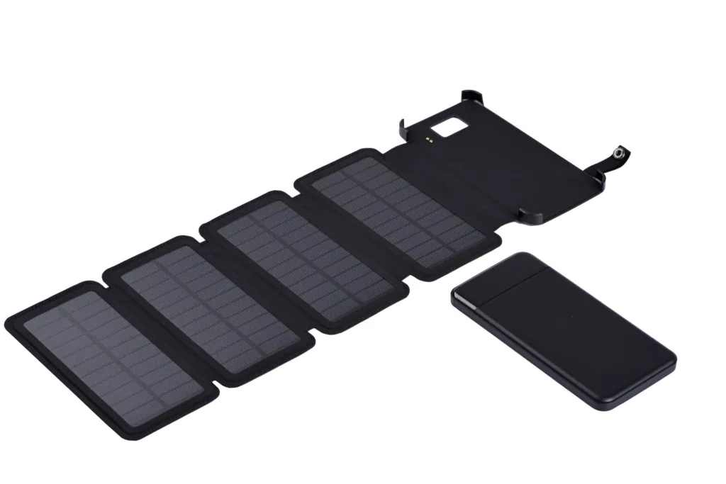 2E Акумулятор портативний літій-іонний Power Bank Solar 8000мА·год, вбудований LED-ліхтар, чорний