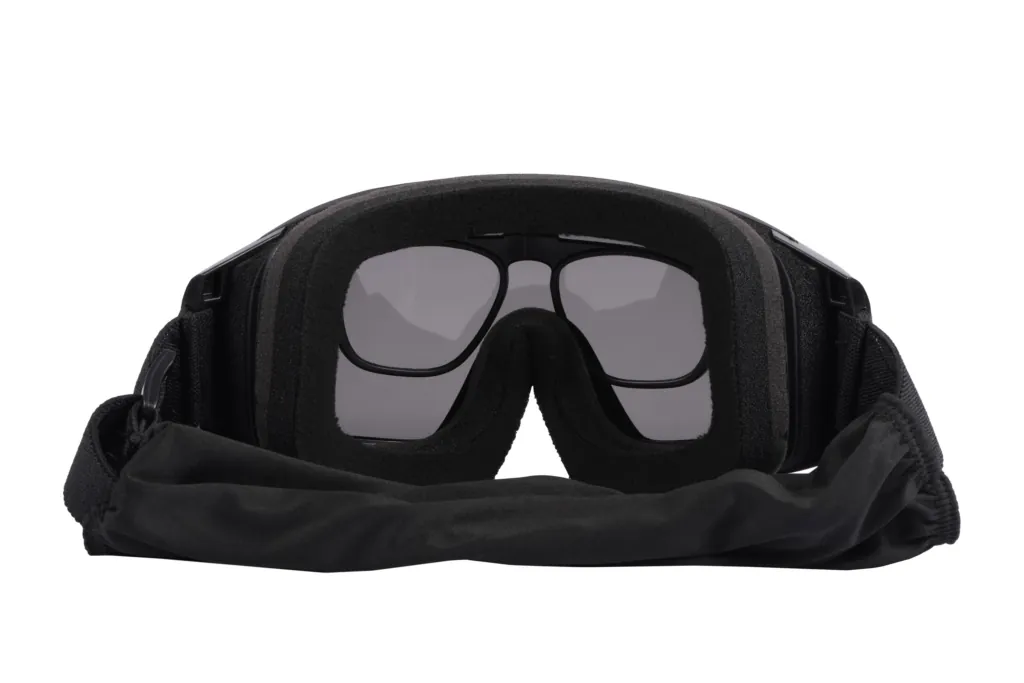 2E Tactical Маска тактическая, защитная Hawk WS Black Anti-fog, 3-х слойный уплотнитель, сумка, 3 линзы