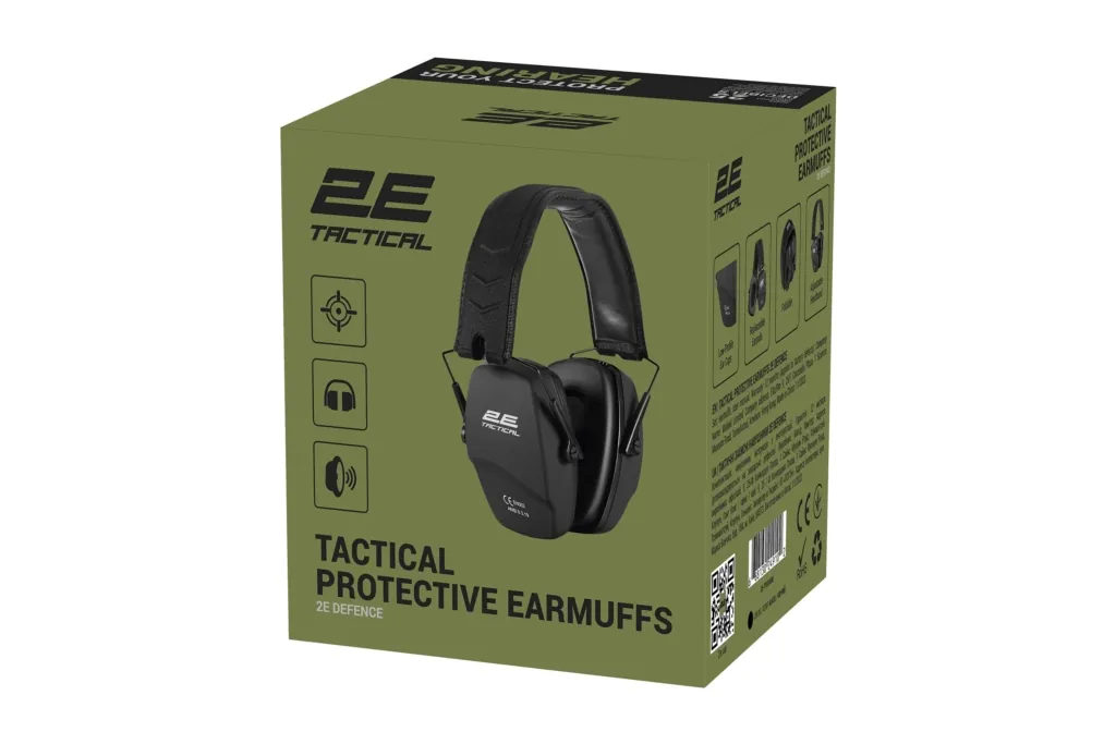 2E Tactical Тактические защитные наушники Defence Black NRR: 25 dB, пассивные