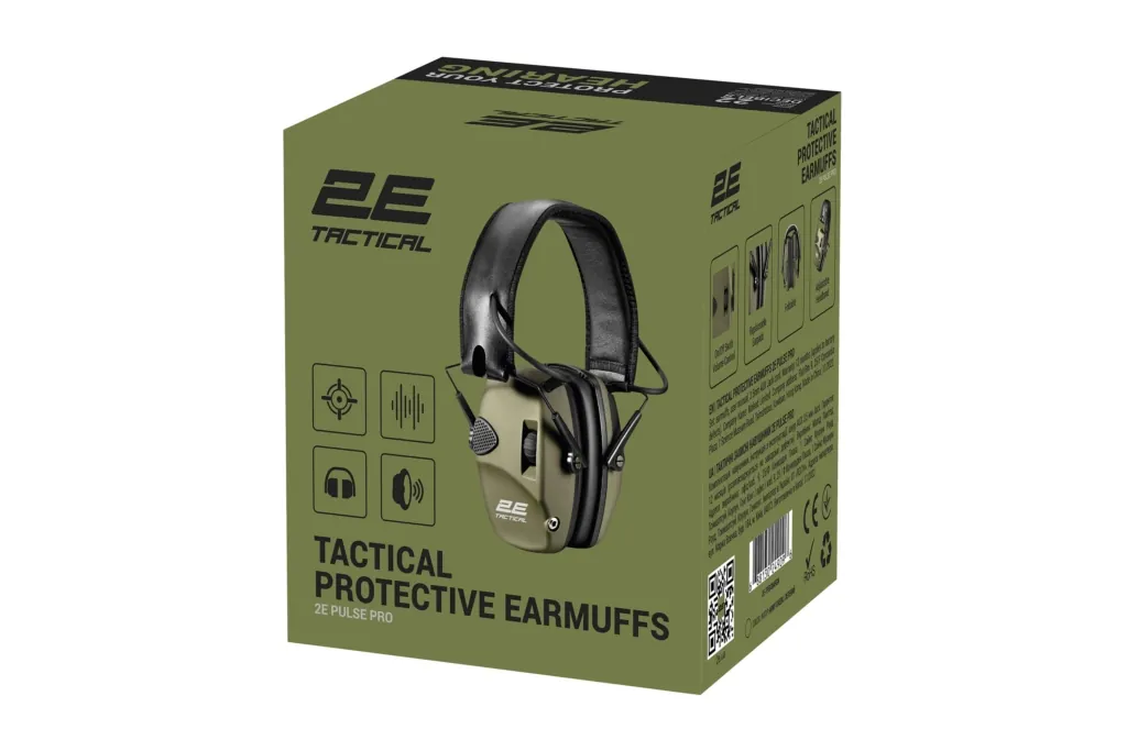2E Tactical Tactical protective earmuffs Pulse Pro Army Green NRR 22 dB, active