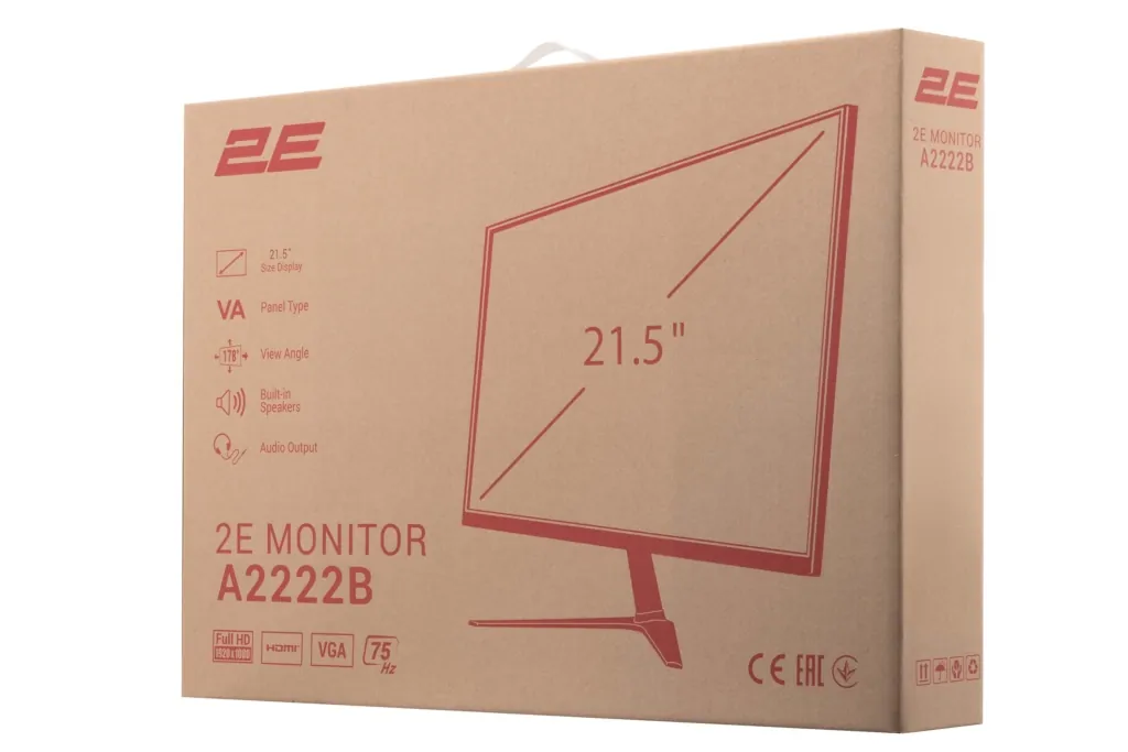 Monitor 2E 21.5″ A2222B D-Sub, HDMI, MM, VA, 75Hz