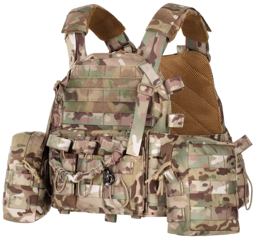 2E Tactical Плитоноска, Тип 1, с карманами для боковой защиты и подсумками, Молле, камуфляж