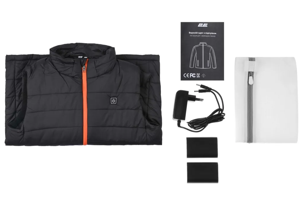 2E Tactical Жилет з підігрівом Heat Power Plus Black з капюшоном, розмір L