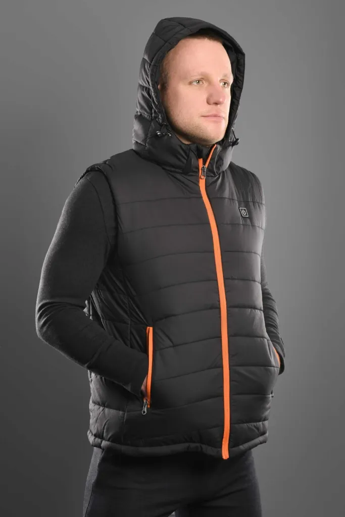2E Tactical Жилет з підігрівом Heat Power Plus Black з капюшоном, розмір XL