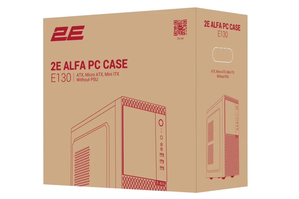 Корпус 2E Alfa E130 без БП 2xUSB3.0, 1xUSB2.0 1×80мм VGA 320мм ATX чёрный