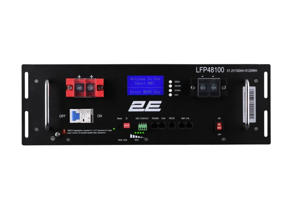 2E-LFP48100 48V/100Ah 19″ LiFePo4 Battery