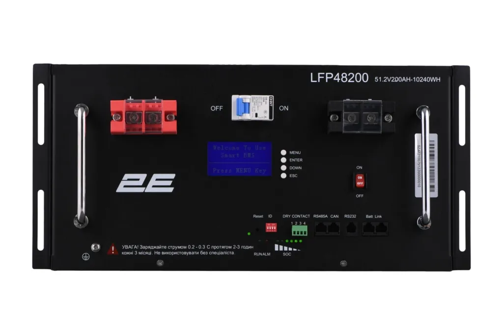 Акумуляторна батарея 2E LFP48, 48В, 200А•год, 19″ LCD 16S