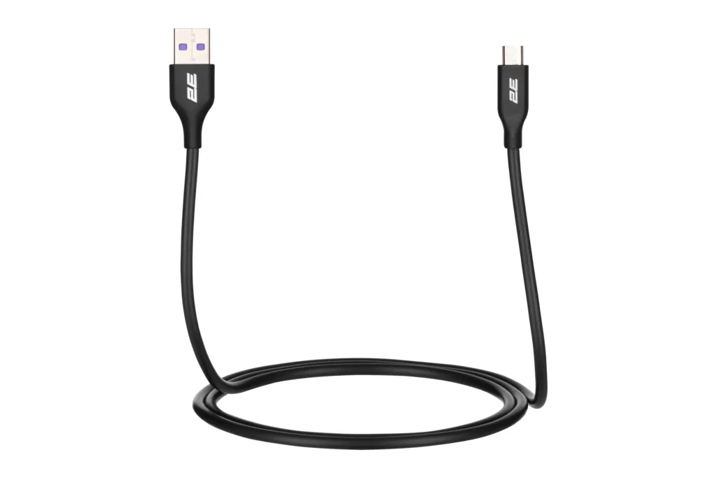 Кабель USB-A > microUSB зарядки/синхронизации 2E, 1м, Glow, черный