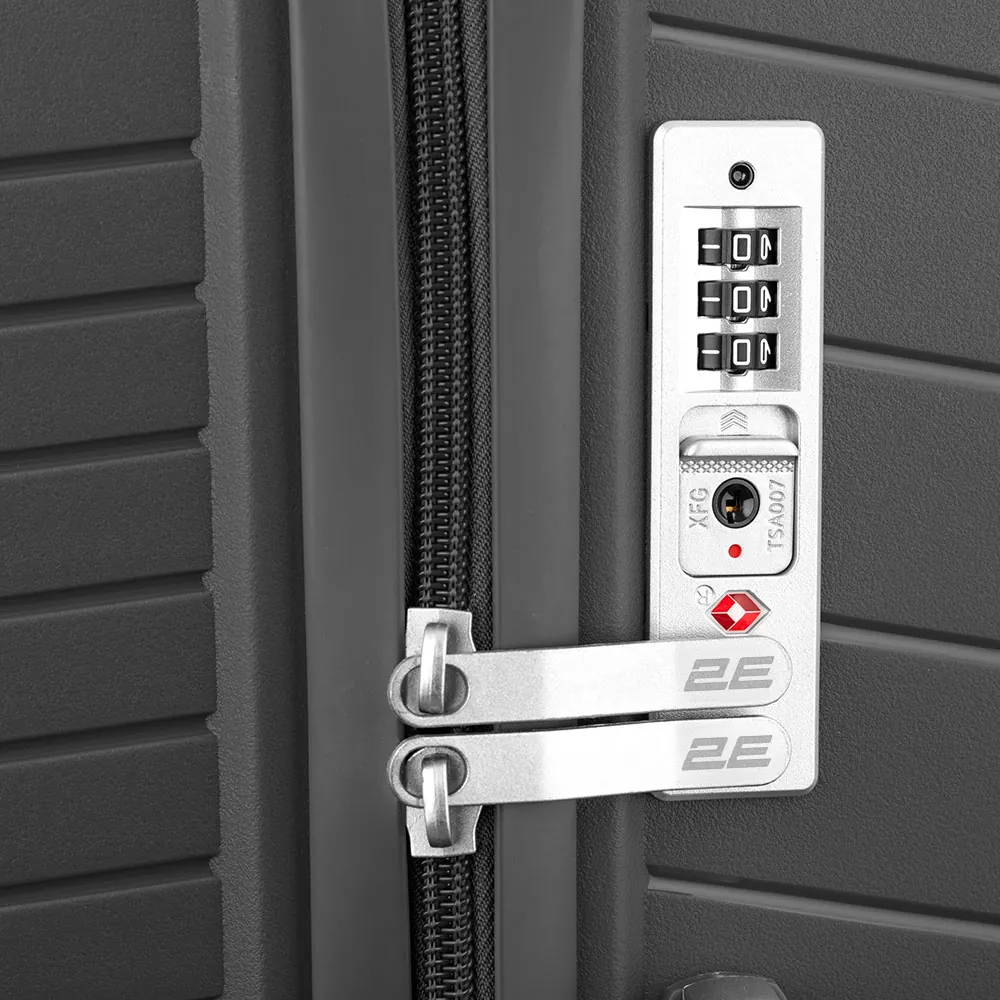 Валіза пластикова, 2E, SIGMA, велика, 4 колеса, графіт