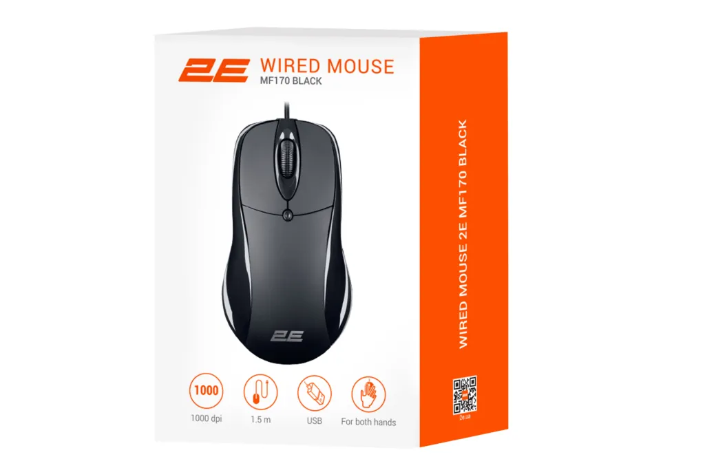 Мышь 2E MF170, USB-A, чорний