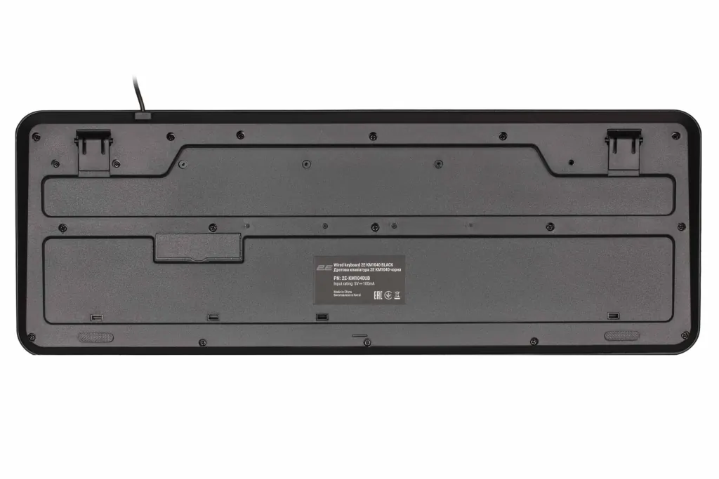 Клавиатура мембранная 2E KM1040 104key, USB-A, EN/UK/RU, чёрный