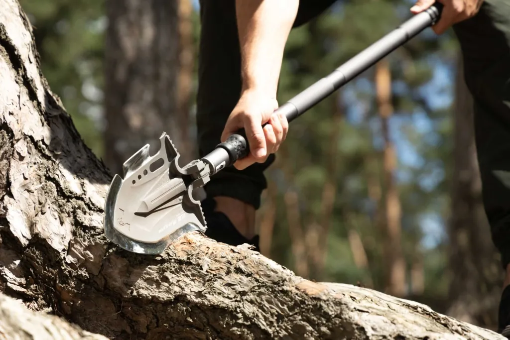 2E Tactical Multitool tactical shovel Mahura Steel Gray collapsible, 23 in 1, with bag included, 107 cm max., 1.5 kg