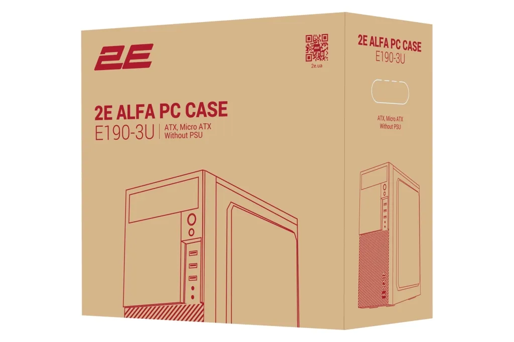 Корпус 2E Alfa E190-3U без БЖ 2xUSB3.0, 1xUSB2.0, VGA 320мм, ATX, чорний