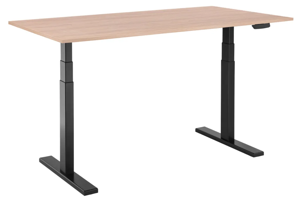 2E Computer table CE150WYLOW-MOTORIZED, height adjustment, electric motor 220V, 62/128×150х75cm, Wood Yellow