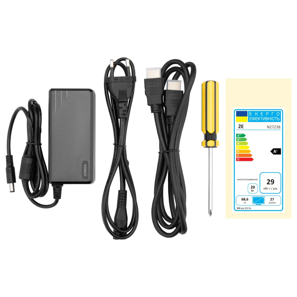 Монитор 2E 27″ N2723B D-Sub, HDMI, IPS, 75Hz, Pivot