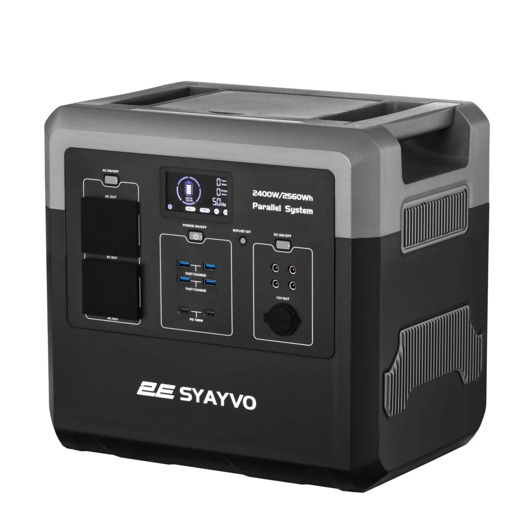 Портативная электростанция 2Е Syayvo 2400 Вт, 2560 Втч, WiFi/BT, параллельное подключение, быстрая зарядка