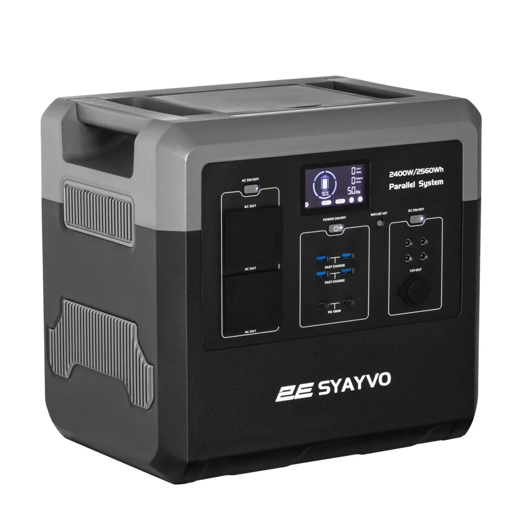 Портативная электростанция 2Е Syayvo 2400 Вт, 2560 Втч, WiFi/BT, параллельное подключение, быстрая зарядка