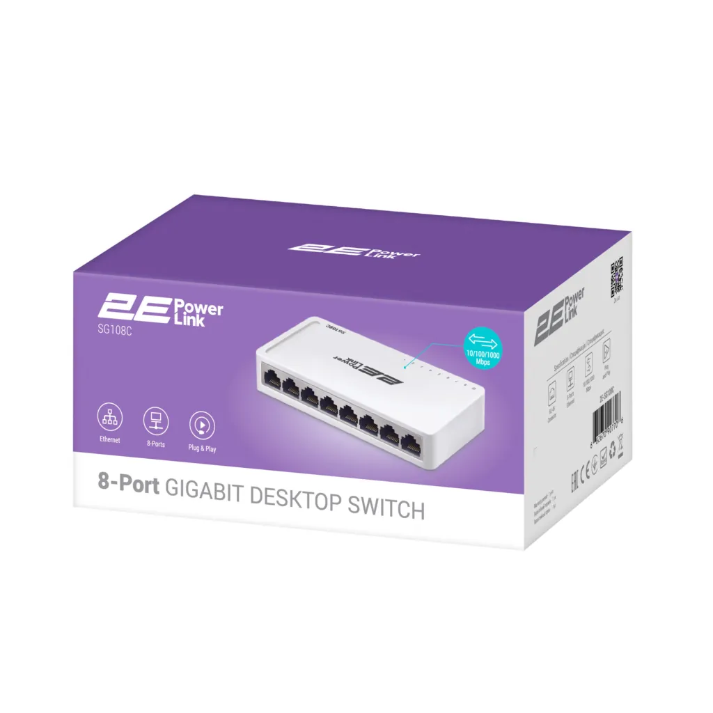 2E PowerLink Switch SG108C 8xGE, Unmanaged
