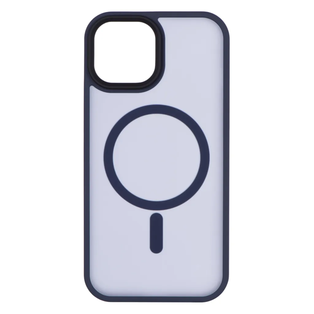2Е Basic case for iPhone 15, Soft Touch MagSafe Cover, Dark Blue