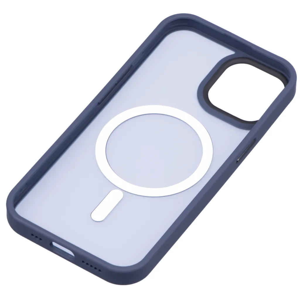 2Е Basic case for iPhone 15, Soft Touch MagSafe Cover, Dark Blue