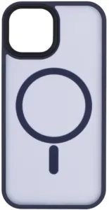 2Е Basic case for iPhone 15, Soft Touch MagSafe Cover, Dark Blue
