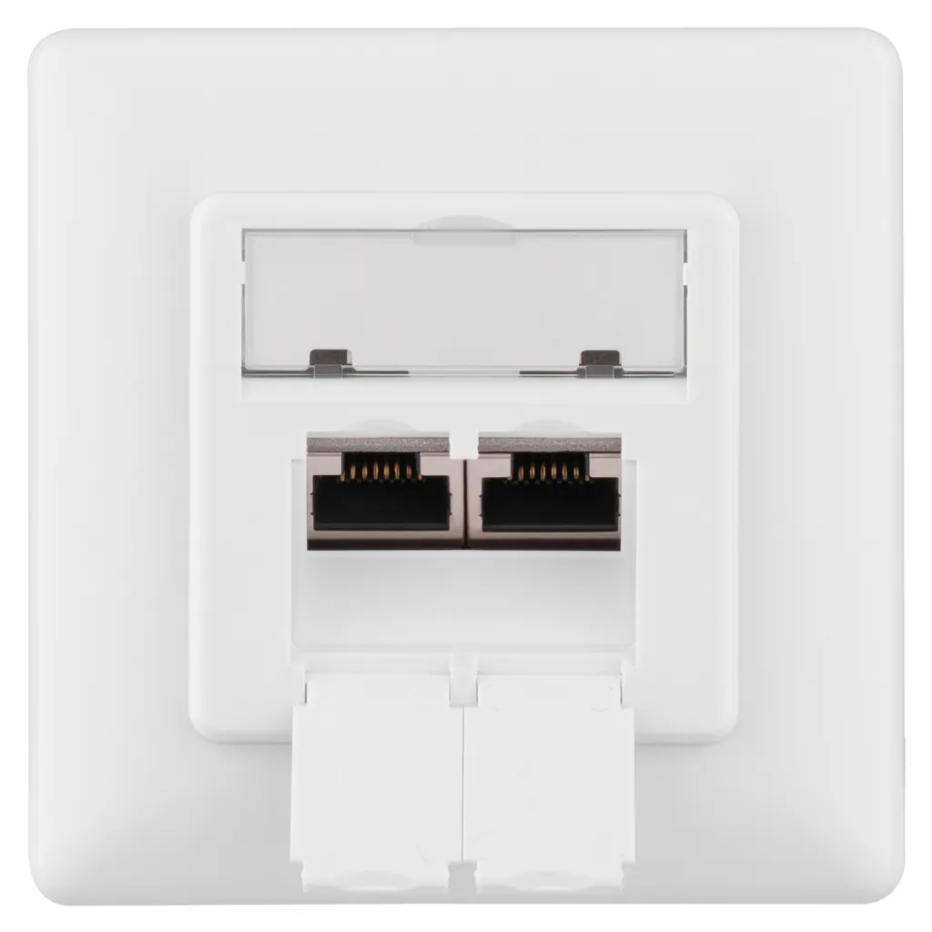 Настенная розетка 2E CАТ 6 FTP, 2xRJ45, 8P8C, для скрытой проводки