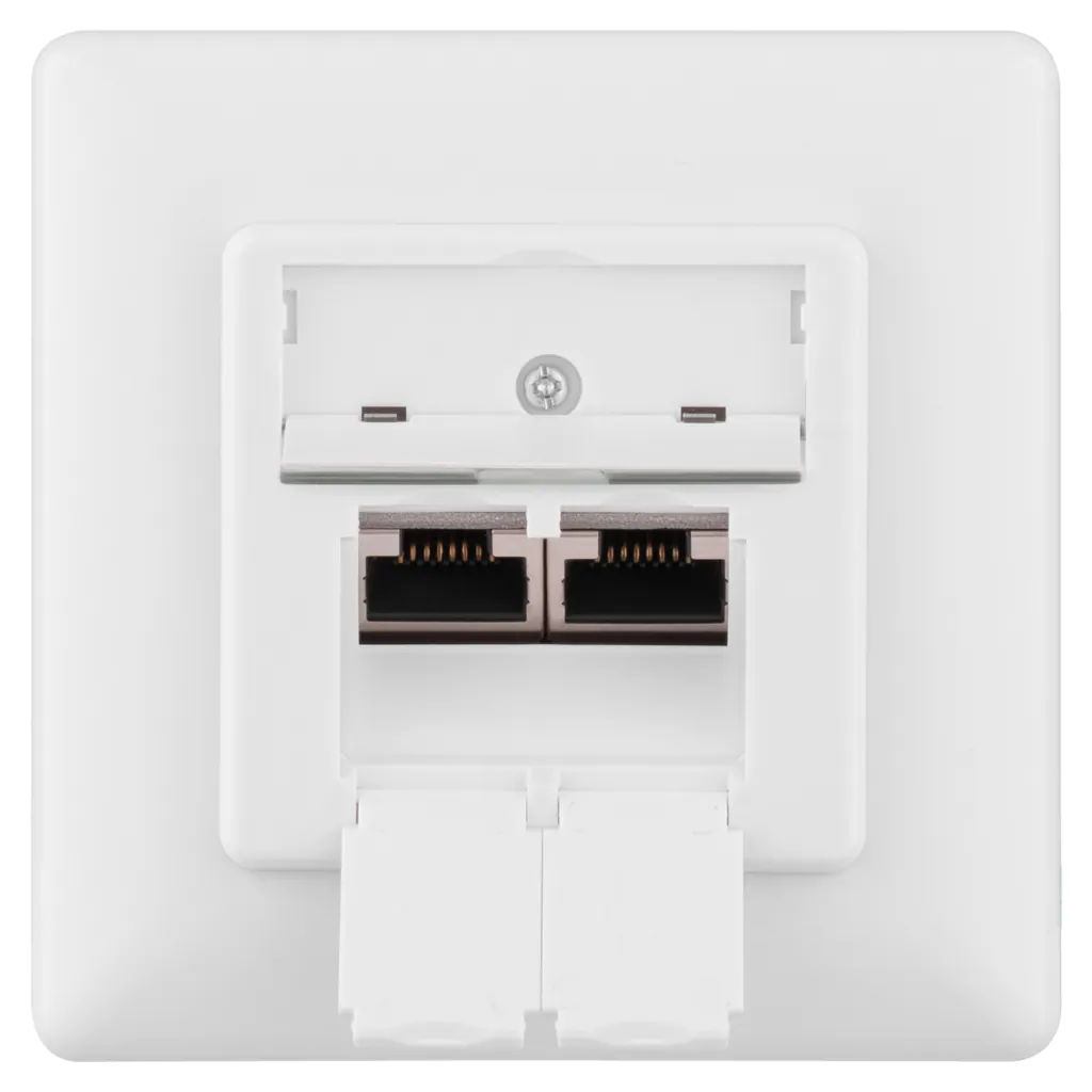 Настенная розетка 2E CАТ 6 FTP, 2xRJ45, 8P8C, для скрытой проводки