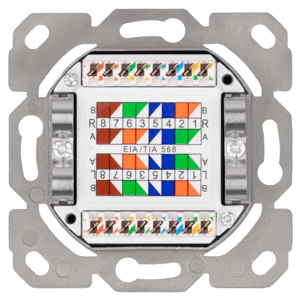 Настенная розетка 2E CАТ 6 FTP, 2xRJ45, 8P8C, для скрытой проводки