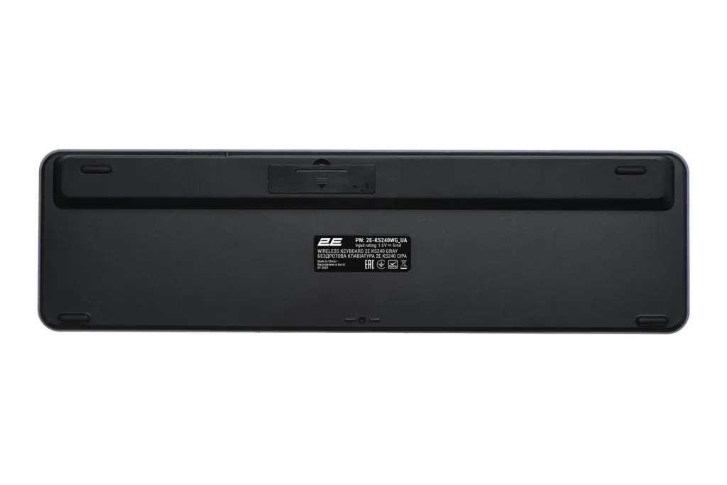 Клавиатура мембранная 2E KS240 110key, WL/BT, EN/UK, серо-чёрный