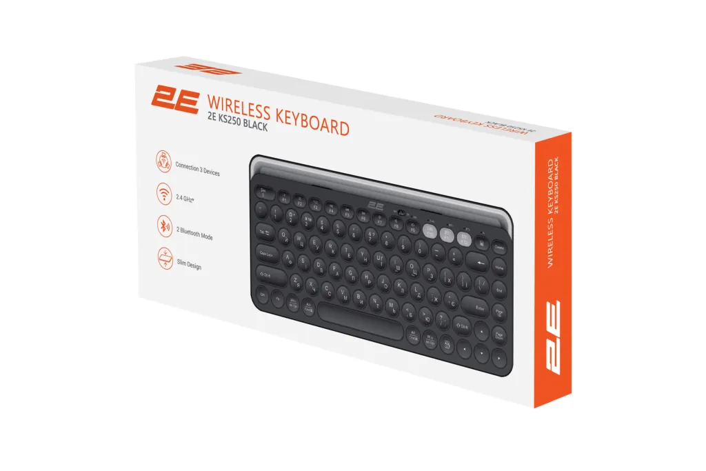 2E Keyboard membrane KS250 84key, WL/BT, EN/UK, black-grey