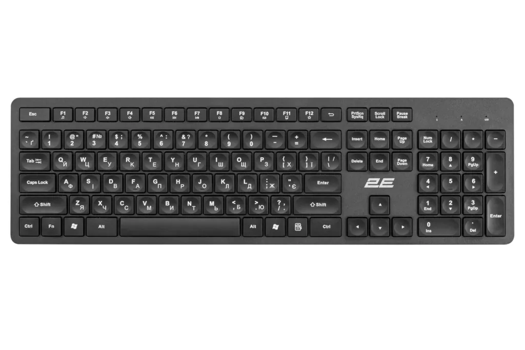 Комплект клавіатура та миша 2E MK420 WL, EN/UK, чорний