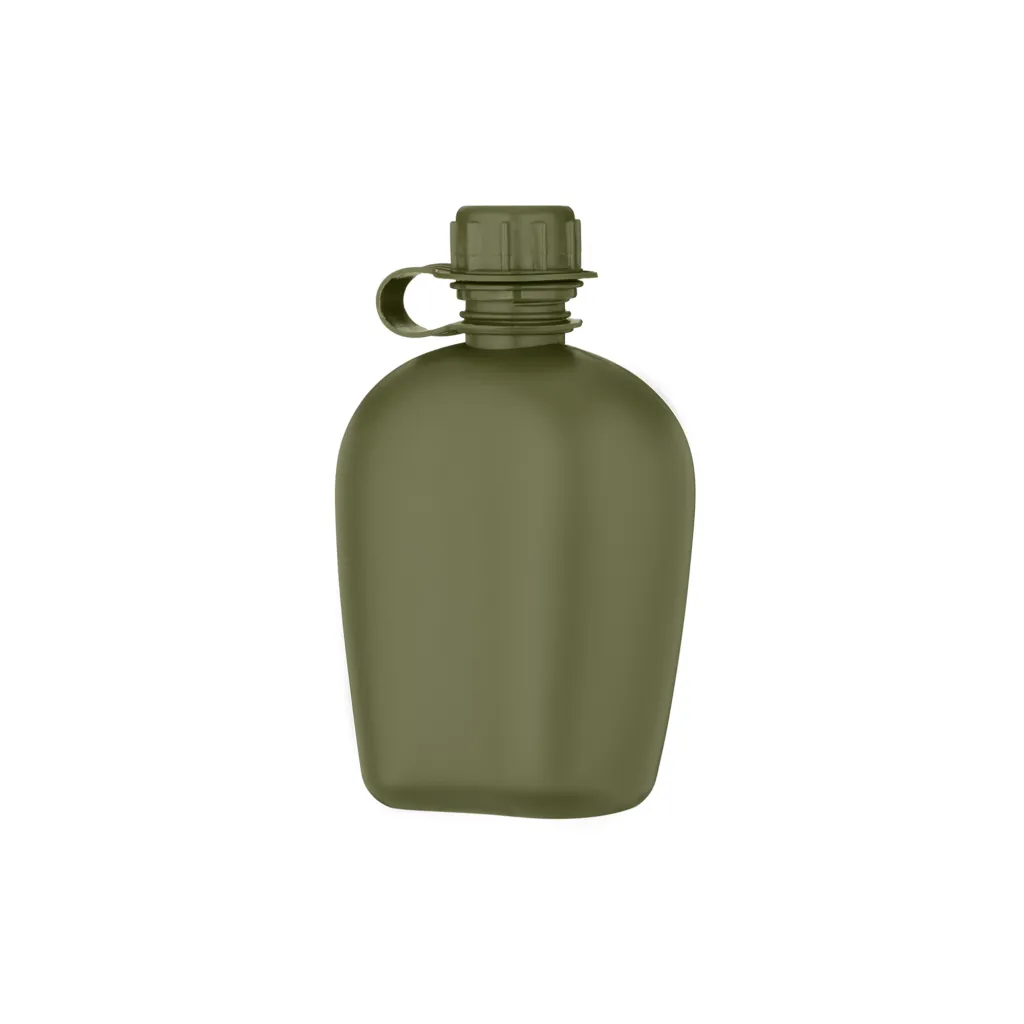 2E Tactical Фляга тактическая в чехле Flask WB01, 1л, с кружкой для еды, оливковый