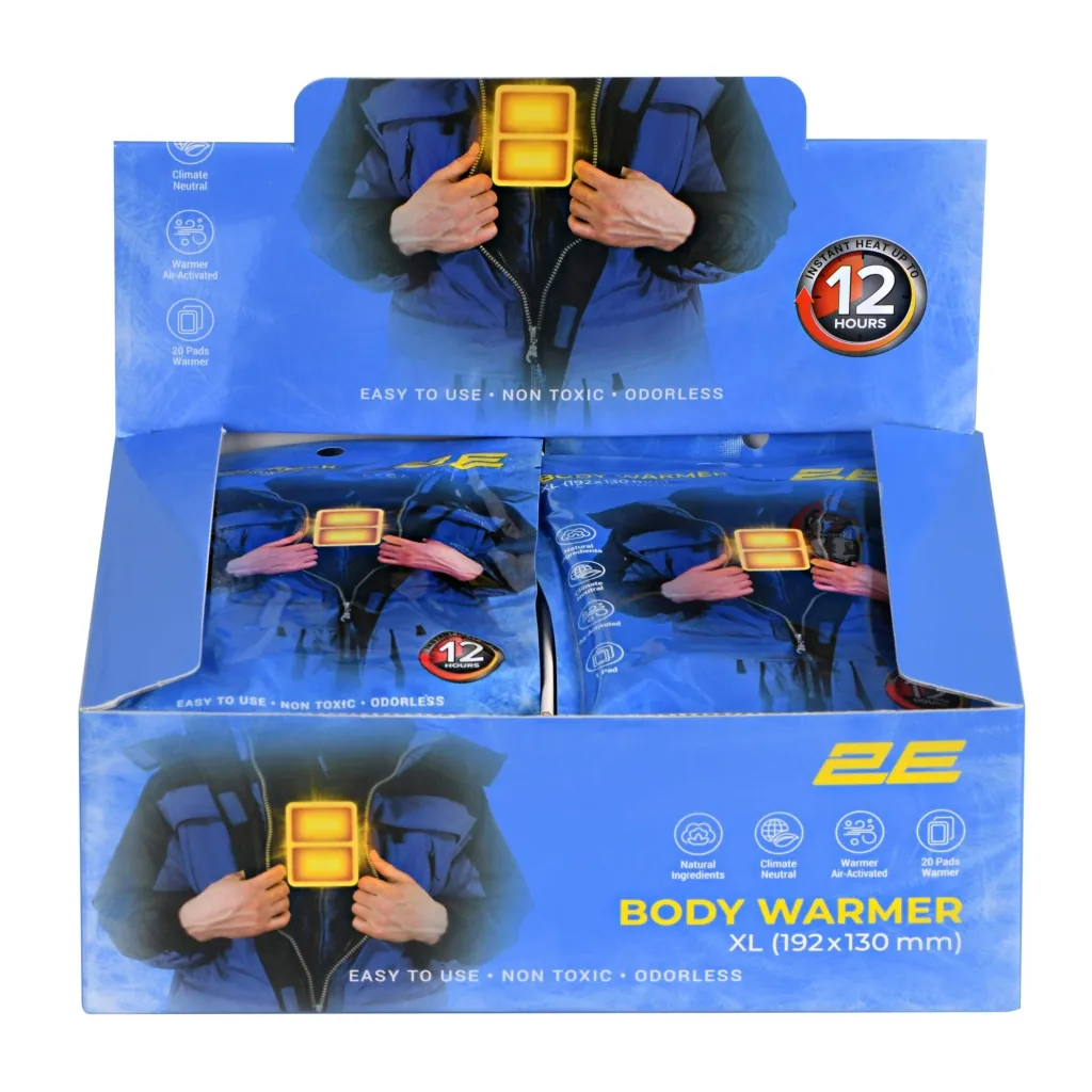 2E Chemical body warmer size XL (192x130mm), adhesive, up to 12 hours – 20 pcs