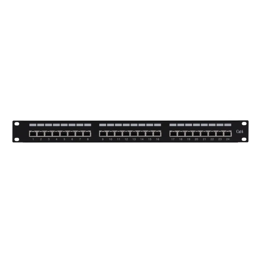 Патч-панель 2E САТ 6, FTP, 19″, 1U, 24 порти, зібрана