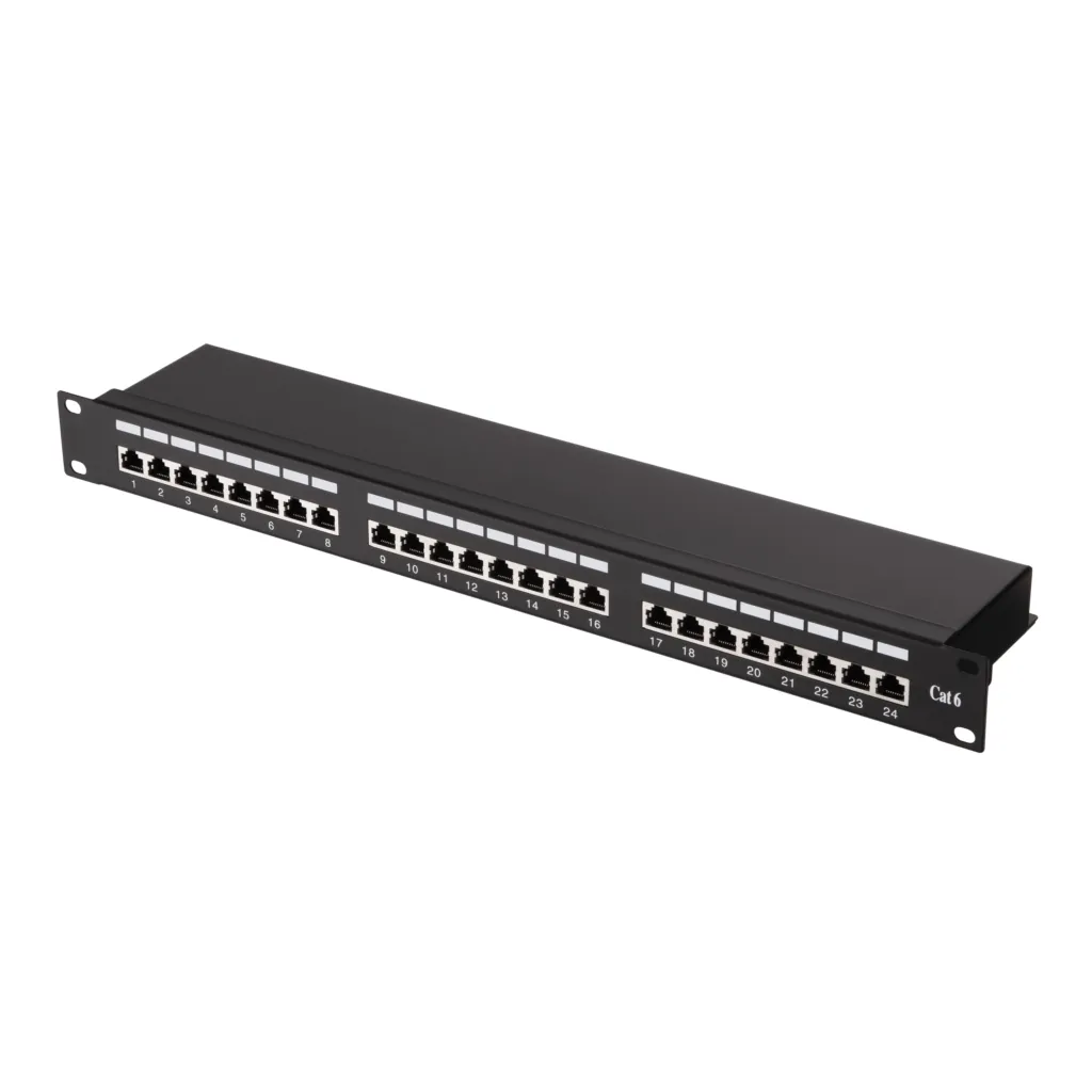 Патч-панель 2E САТ 6, FTP, 19″, 1U, 24 порти, зібрана