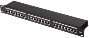 Патч-панель 2E САТ 6, FTP, 19″, 1U, 24 порти, зібрана