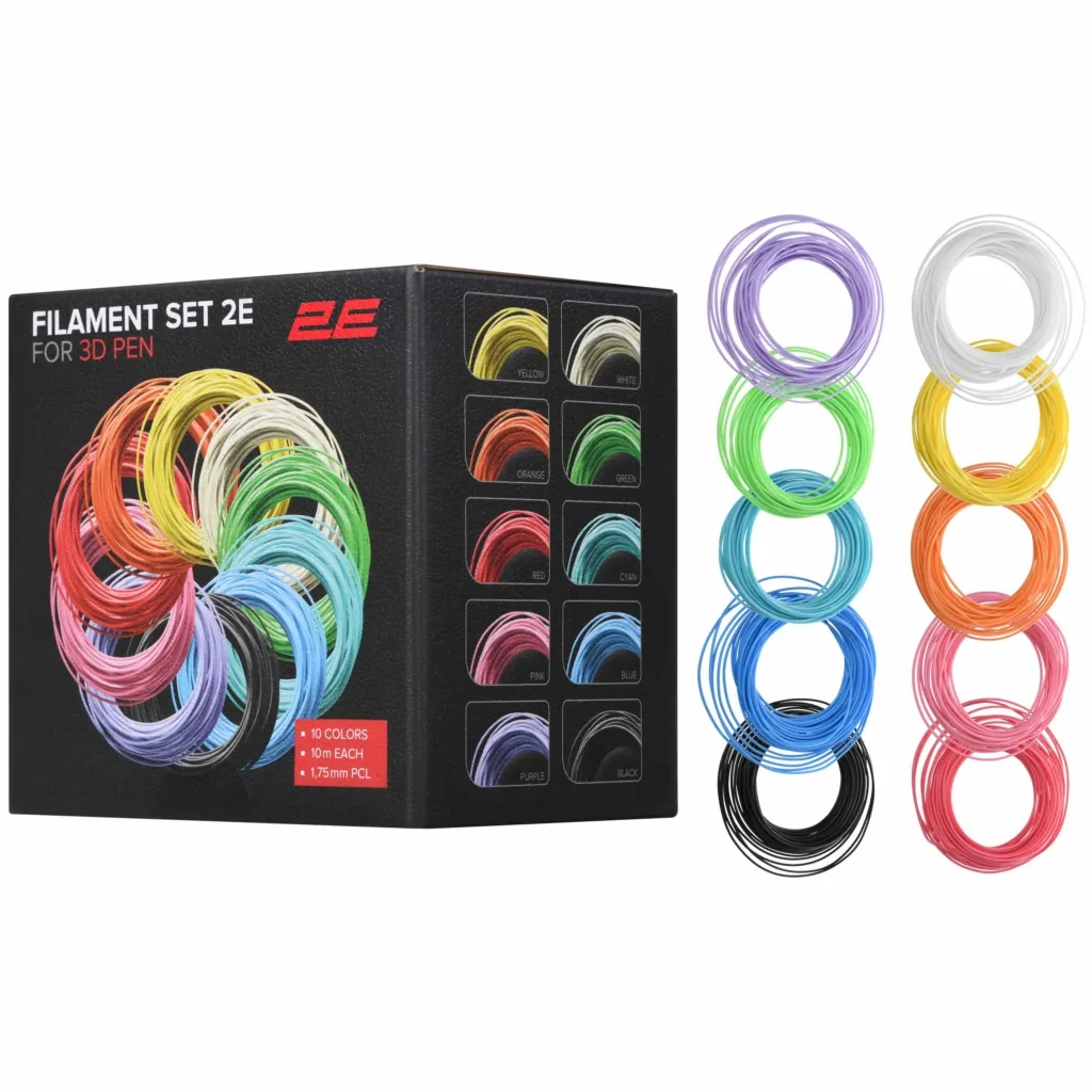 Картридж 2E для 3D ручки PCL, 1.75мм, 10шт, микс