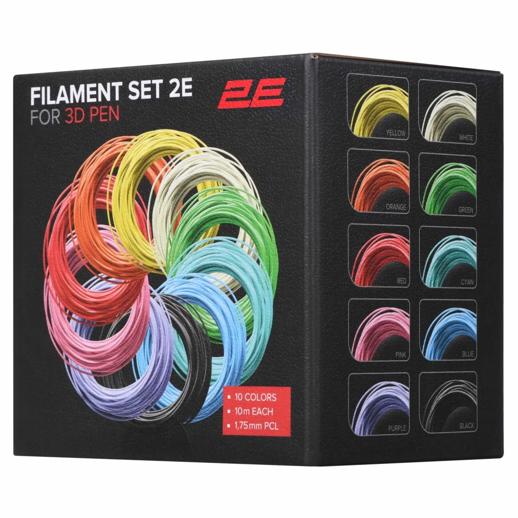 Картридж 2E для 3D ручки PCL, 1.75мм, 10шт, микс