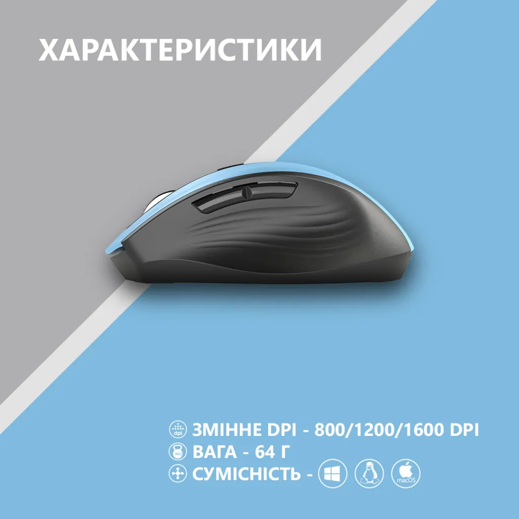 Mouse 2E MF250 Silent, WL, blue