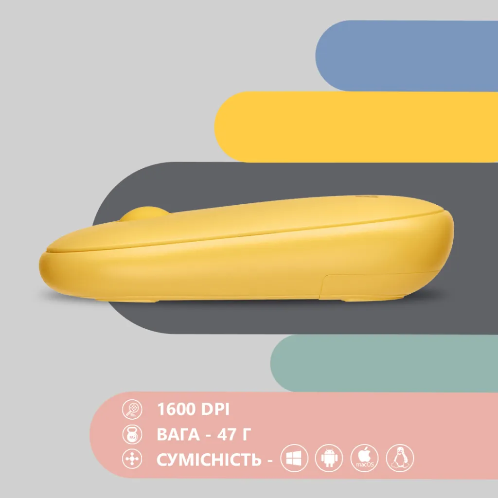 Mouse 2E MF300 Silent, WL/BT, sunny-yellow