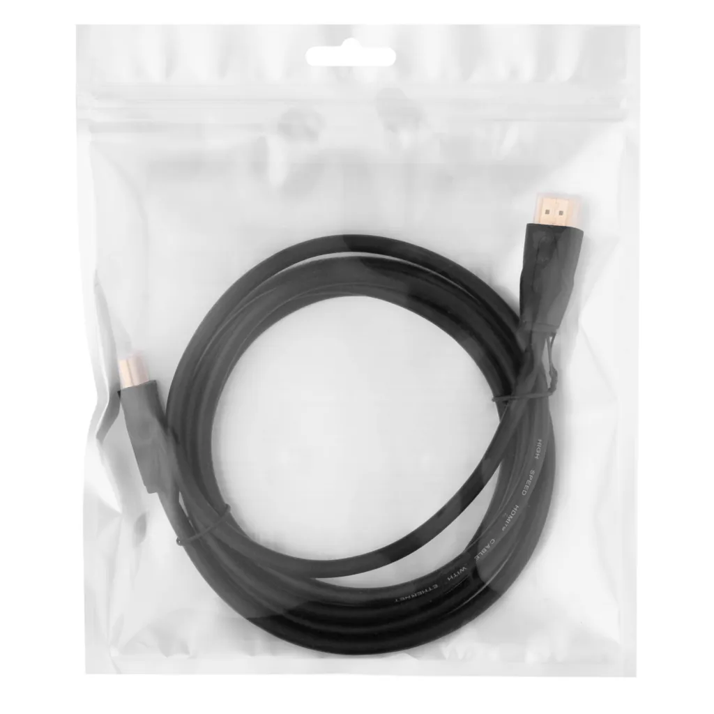 Кабель HDMI (M/M) 2Е 2м, 2.0, Slim High Speed Aluminum, черный