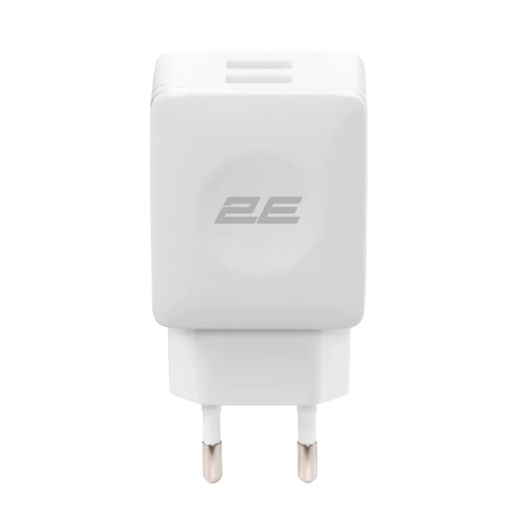 Зарядний пристрій мережевий 2E 12Вт 2хUSB-A, білий