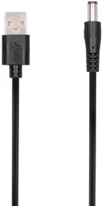 Сable USB-A > DC 5.5х2.5mm charge 2Е 1m, 5V/1.5A, black