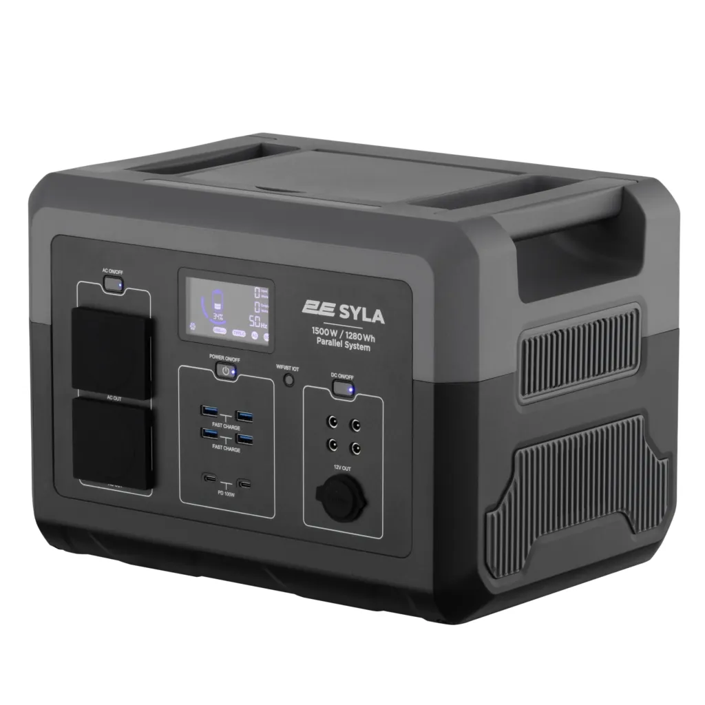 Portable Power Station 2E Syla, 1500 W, 1280 Wh, WiFi/BT, Parallel System, Fast Charging