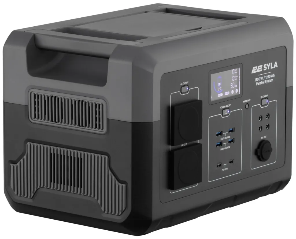 Portable Power Station 2E Syla, 1500 W, 1280 Wh, WiFi/BT, Parallel System, Fast Charging