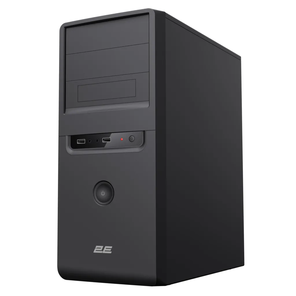 2E Корпус TeamX TMX01 з БЖ 2E ATX400W 2xUSB2.0 1×80мм VGA 310мм, ATX чорний